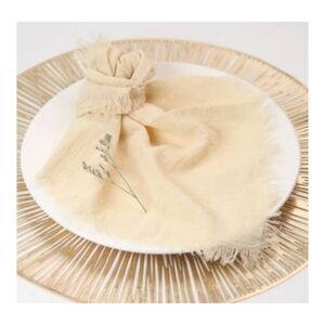 SUNTQ Cotton Linen Napkin Set of 12, Vintage 17x17 Inches Handmade Cloth Napkins